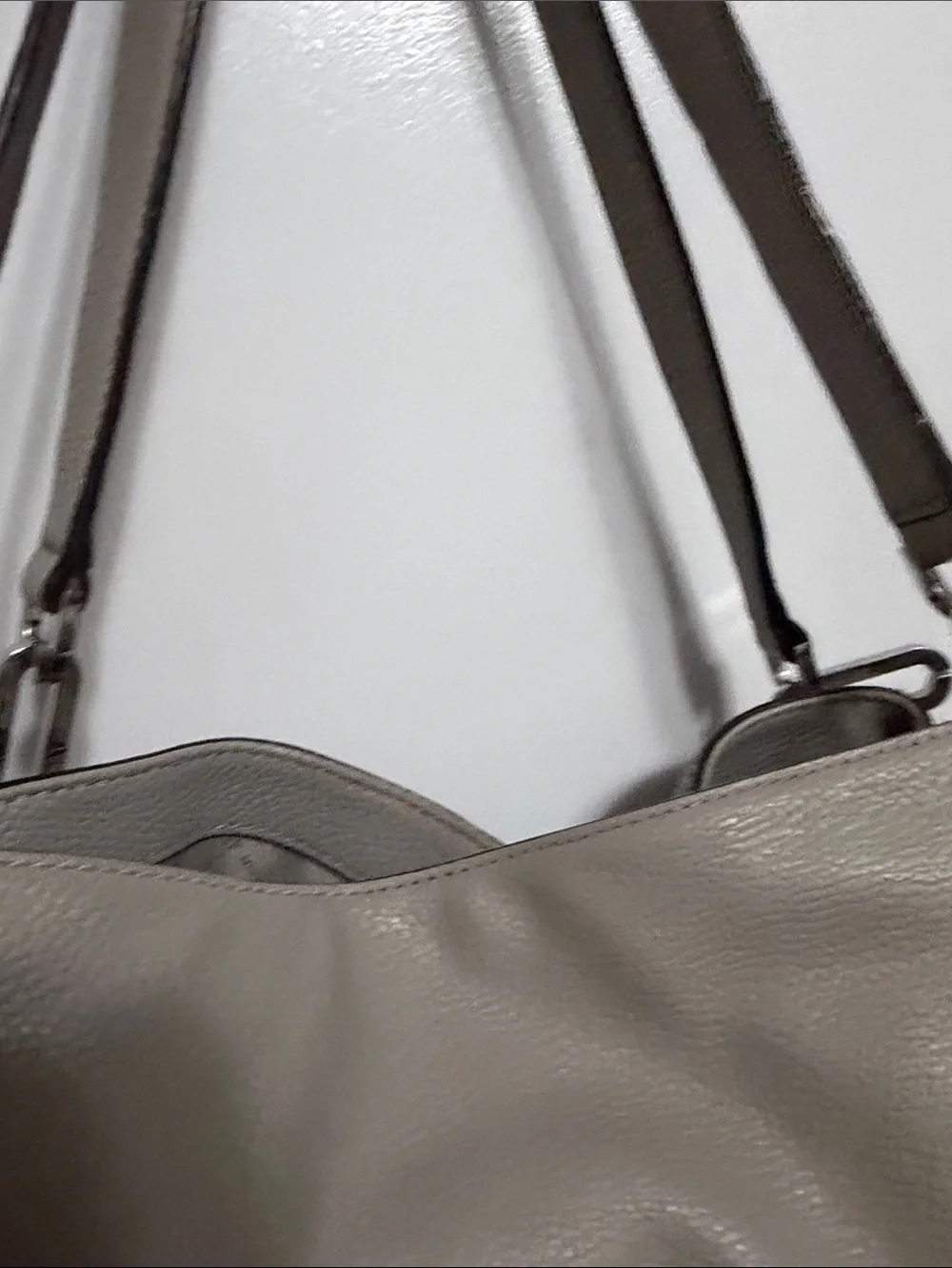 Michael Kors Pebbled Leather Shoulder Hobo in Taupe Gray